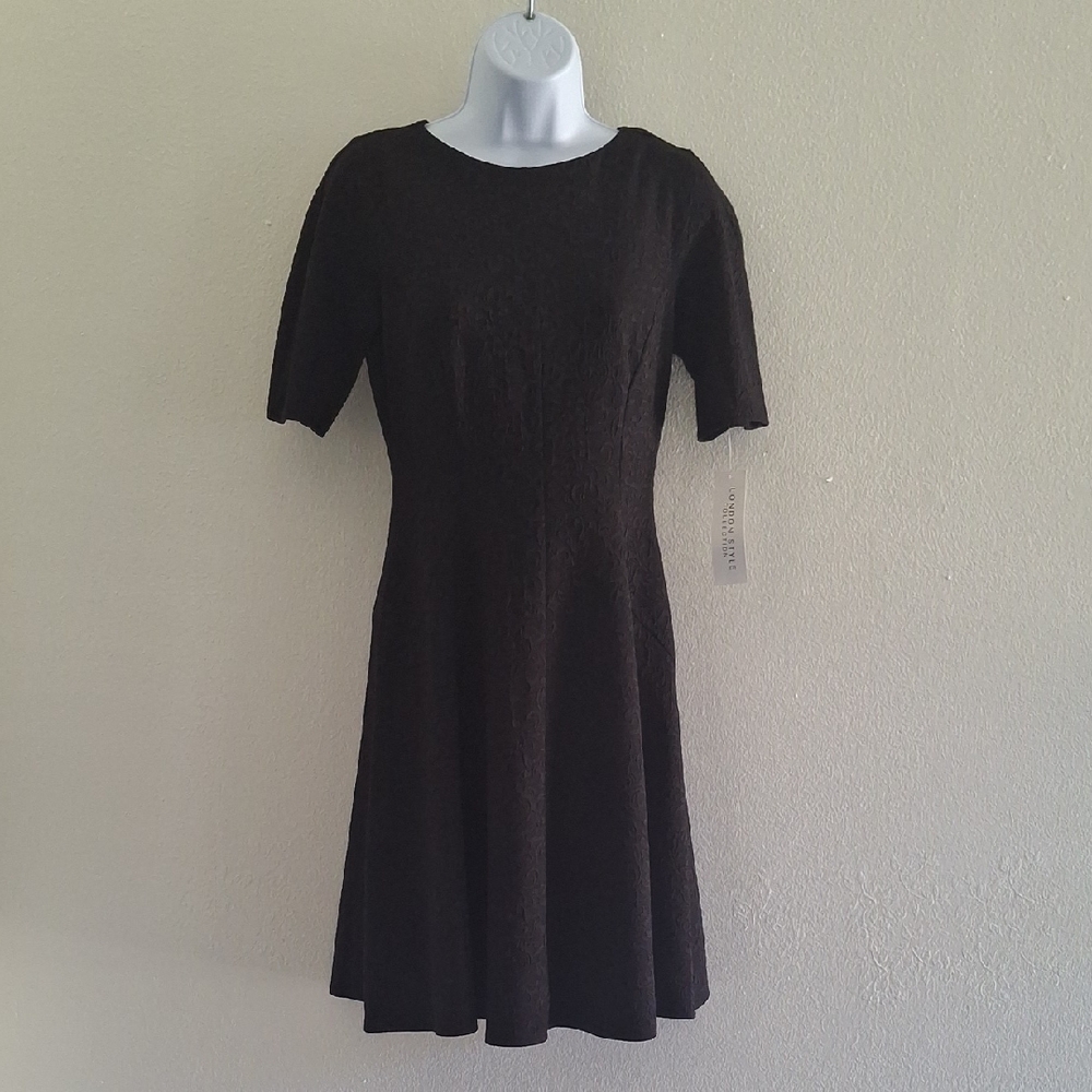 London Style Black Peplum A-Line Dress